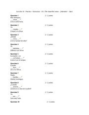 Lección 10 Estructura: 10.1 Grammar Tutorial: the imperfect Tense.